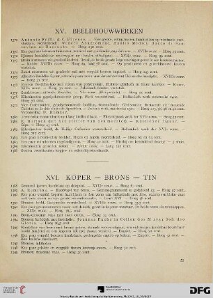 XV. Beeldhouwwerken (Nr. 1370-1386)