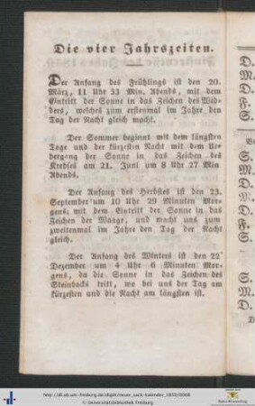 Die vier Jahrszeiten.