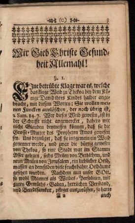 Mir Gieb Christe Gesundheit Allemahl!