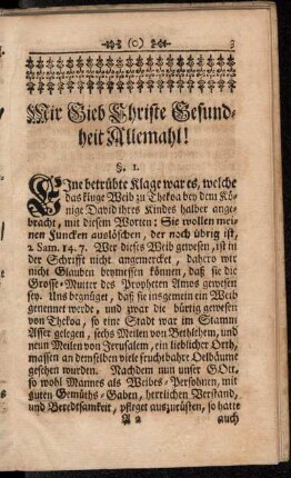 Mir Gieb Christe Gesundheit Allemahl!