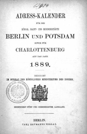 Stempel: Bibliothek des koen. statistischen Bureaus Berlin