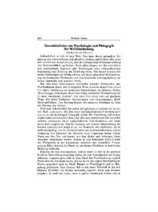Grundsätzliches zur Psychologie und Pädagogik der Weltanschauung