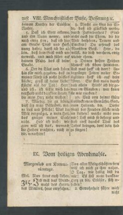 IX. Vom heiligen Abendmahle.