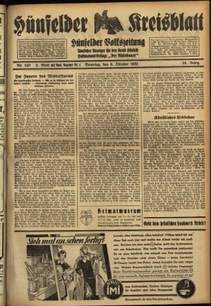 Zweite Ausgabe vom Samstag, den 08. Oktober 1932.