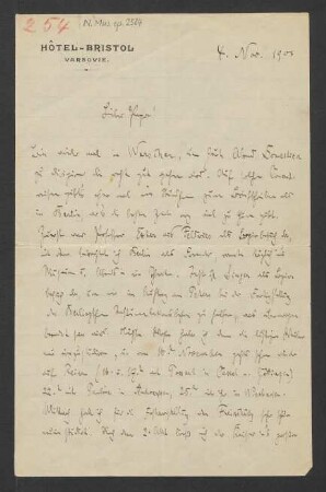 Brief an Franz Strauss : 04.11.1904