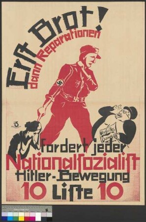 Wahlplakat der NSPAP zur Reichstagswahl am 20. Mai 1928