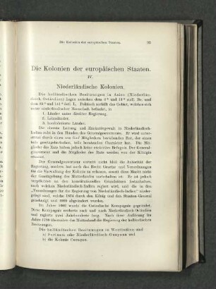 Die Kolonien der europäischen Staaten.