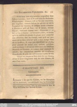 Chapitre III. Continuation.