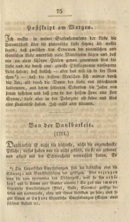 Von der Dankbarkeit