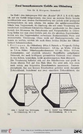 Neue Folge 5: Zwei bemerkenswerte Gefäße aus Oldenburg