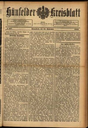 Ausgabe vom Samstag, den 19. September 1896.