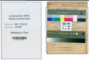 Entnazifizierung Paul Bellebaum , geb. 16.09.1897 (Bahnimspektor)