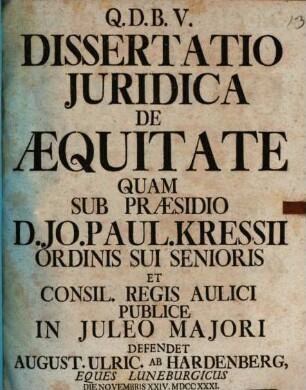 Diss. iur. de aequitate