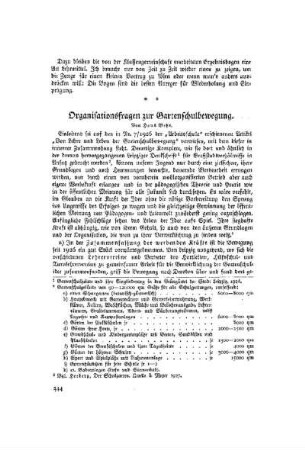 Organisationsfragen zur Gartenschulbewegung