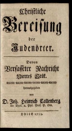 St. 4: Christliche Bereisung der Judenörter