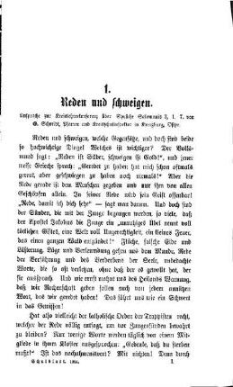 Reden und Schweigen