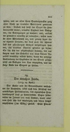 14. Der Utrechter Friede