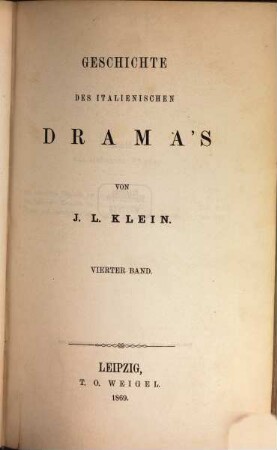 Geschichte des italienischen Drama's, 4