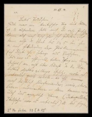 Brief von Franz Rosenzweig an Gertrud Oppenheim