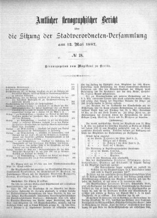 No. 18, 12. Mai 1887