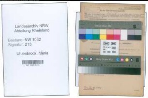 Entnazifizierung Maria Uhlenbrock , geb. 01.04.1887 ()