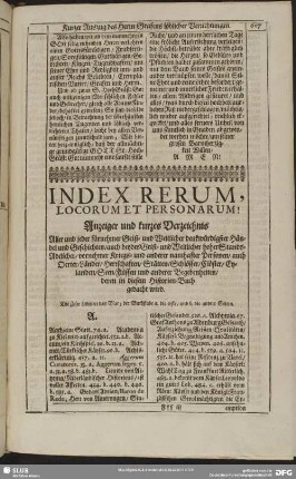 Index Rerum, Locorum Et Personarum!