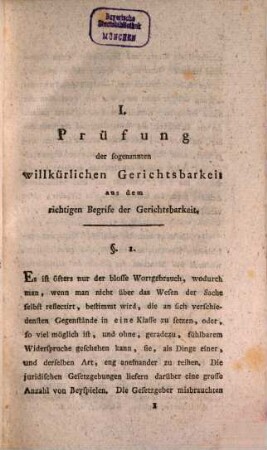 Prüfung einzelner Theile des bürgerlichen Rechts, 1