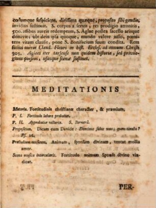 Fundamenta Virtutum : Thema Quatuor Meditationum Congregationis Latinæ Majoris Monacensis B. Mariæ V. Matris Propitiæ Ab Angelo Salutatæ ... An. MDCCLXVIII.. IV., Fortitudo