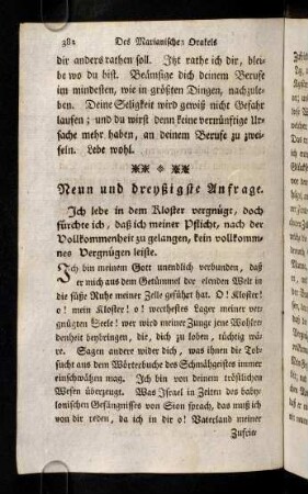 382-390, Neun und dreyßigste Anfrage