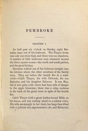 Pembroke : A Novel. By Mary E. Wilkins. Illustrated