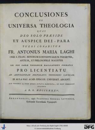 Conclusiones Ex Universa Theologia