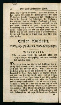 42-180, Erster Abschnitt. Alltägliche Pflichten u. Andachtsübungen