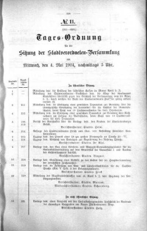 Tages-Ordnung, 04. Mai 1904