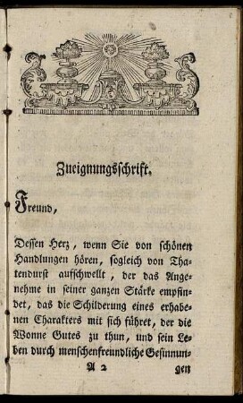 Zueignungsschrift.