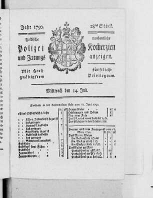 28tes Stück., Ausgabe vom 14. Juli 1790