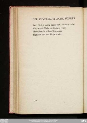Der Zuversichtliche Sünder