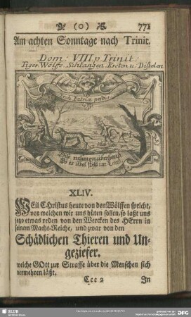 XLIV. Schädlichen Thieren und Ungeziefer