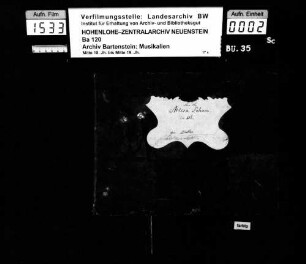 Christian Ludwig Dietter: Missa / a / Quatro voci Cantanti / Due violini / Due Flauti / Due Oboe / Due Corni / Due Clarini in gloria / Timpani / Organo & Violone / Del. Sig. Ditter / d-moll; Ms.ca. 1790.