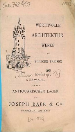 Kleinere Kataloge. [37.] [ca.1890]