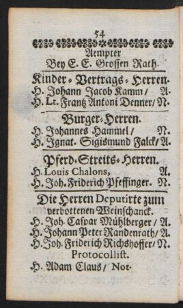 Aempter Bey E. E. Grossen Rath