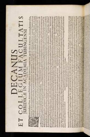 Decanus Et Collegium Facultatis Juridicae In Academia Tubingensi Lect. Sal.
