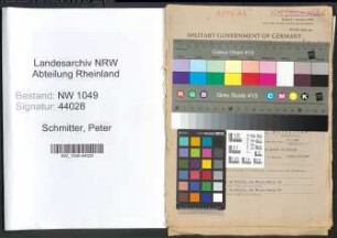 Entnazifizierung Peter Schmitter , geb. 17.07.1910 (Verwaltungsangestellter)
