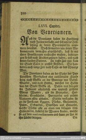 LXVI. Capitel. Von Venetianern