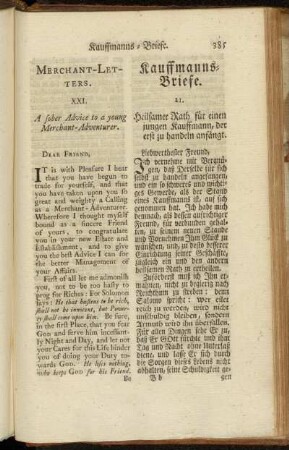 Merchant-Letters. = Kauffmanns-Briefe.