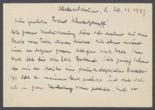 Brief von Eugen Clermont an Margrit Schwartzkopff