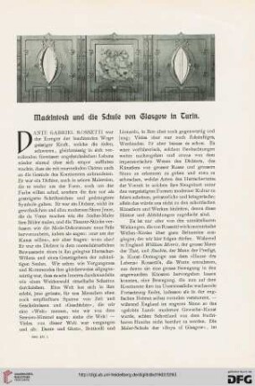 Mackintosh und die Schule von Glasgow in Turin