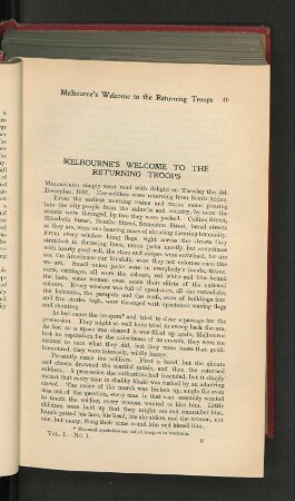 Melbourne's Welcome to the Returning Troops.