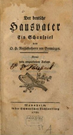 Der deutsche Hausvater : Ein Schauspiel