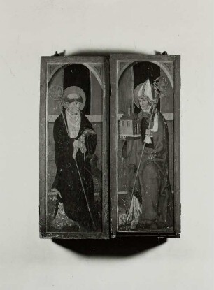 Flügelaltar : Flügelaltar (geschlossen). Temperamalerei auf Holz (1501/1515). Hainichen (Kreis Hainichen), Stadtkirche Sankt Trinitatis