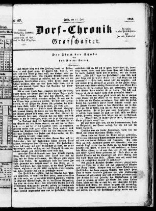 Dorf-Chronik & Grafschafter. 1853-1853